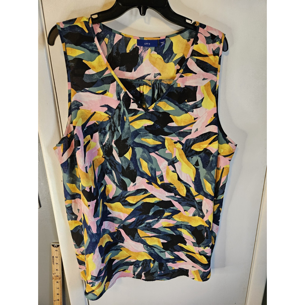 Apt 9 Women's Size 2X Sleeveless Wearable Art Popover Blouse
